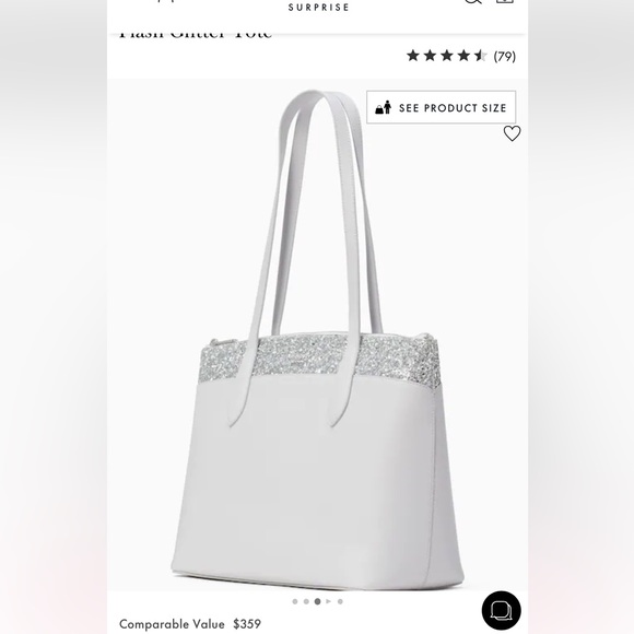 kate spade Handbags - Kate Spade Flash Glitter Tote - Gray - NWT